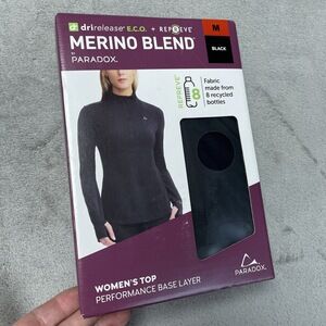 Paradox Women's M Performance Base Layer Black Merino Blend H1079